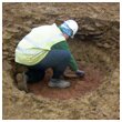 Romano-British corn-drier under excavation