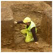 Romano-British rock-cut ditches under excavation